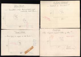 Szegő Gizi (1902-1985): Ludas Matyiban megjelent grafikák, karikatúrák vázlatai, 10 db. Vegyes techn...