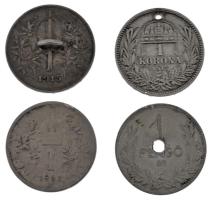 Vegyes: 1915. 1K Ag "Ferenc József" lyuk + 1938. 1P Ag lyuk + Ausztria 1893. 1K Ag "F...
