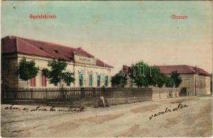 1913 Gyulafehérvár, Alba Iulia; múzeum, Vasúti utca. Schäser Ferenc kiadása / museum, street view (fl)