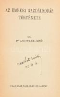 Czettler Jenő: Az emberi gazdálkodás története. Bp., én.,Franklin. Kiadói félvászon-kötés, a borítón...