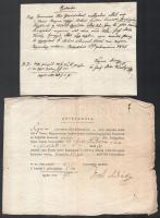 1835 Kolozsvár, 3 db nyugta, Méhes Sámuel (1785-1852) tanár, író, szerkesztő, nyomda- és laptulajdon...