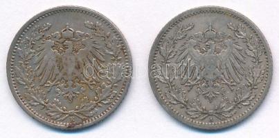 Német Birodalom 1905E-1906A 1/2M Ag (2xklf) T:VF,F patina
German Empire 1905E-1906A 1/2 Mark Ag (2x...