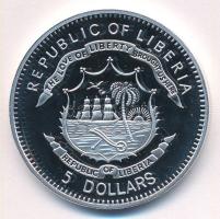Libéria 2009. 5$ Cu "Nagy Hadvezérek - Oroszlánszívű Richárd" multicolor festéssel, kapszu...