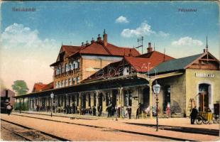 Kecskemét, pályaudvar, vonat, vasútállomás, gőzmozdony. Vasúti levelezőlapárusítás 17-19146. (EK)