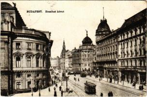 1934 Budapest VIII. Erzsébet körút, Blaha Lujza tér, villamosok (EK)