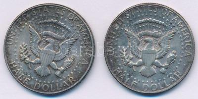 Amerikai Egyesült Államok 1968D-1969D 1/2$ Ag "Kennedy" (2xklf) T:AU,XF patina
USA 1968D-...