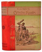 [Cox, George William] Cox György: Görög regék. - - után angolból ford. és bevezetéssel ellátta: Komáromy Lajos. Bp., 1897, Franklin-Társulat, 443+(5) p. Második, javított képes kiadás. Szövegközi és egészoldalas illusztrációkkal. Kiadói illusztrált, aranyozott, festett egészvászon-kötés, márványozott lapélekkel, a borítón némi kopással, helyenként kissé foltos lapokkal, korabeli ajándékozási- és tulajdonosi bejegyzéssel.