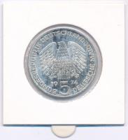 NSZK 1974F 5M Ag "25 éves a Szövetségi Köztársaság Alkotmánya" T:AU patina FRG 1974F 5 Mar...