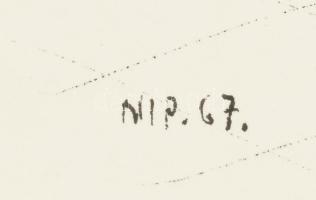 Nolipa István Pál (1907-1986): Enteriőr, 1967. Tus, papír. Jelezve balra lent. Paszpartuban. 22,5x29...