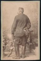 cca 1880 Férfiportré, kétoldalas keményhátú fotó, alul vágott, 10,5×6,5 cm