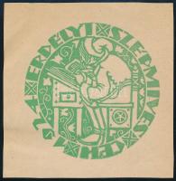 cca 1920-1930 Kós Károly (1883-1977): Az Erdélyi Szépmíves Céh emblémája. Linómetszet, papír, jelzés nélkül, körbevágott lapszélekkel, 8x8 cm