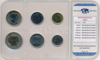 Törökország 2005-2007. 1k - 1L (6xklf) "A világ pénzei" forgalmi összeállítás fóliatokban,...