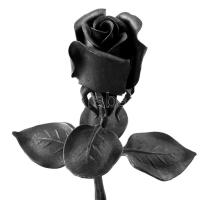 Kovácsoltvas rózsa, jelzés nélkül, jó állapotban, h: 32,5 cm