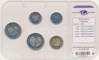 Üzgebisztán 1999-2001. 1S-50S (5xklf) "A világ pénzei" forgalmi összeállítás fóliatokban, ...