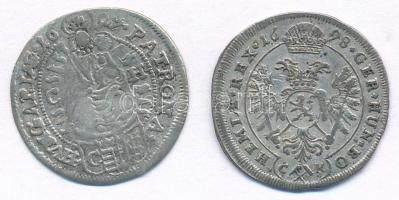 1697C-H 3kr Ag "I. Lipót" Pozsony (1,40g) + Csehország / történelmi tartomány 1698C-K 3kr ...