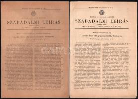 1948-1950 Csonka János (1 db) és Csonka Béla (2 db) okleveles gépészmérnök szabadalmi leírásai és okiratai, összesen 3 db. + 1944 Csonka Béla részére szóló kézzel írt levél, benne Csonka János részére szóló üdvözlettel is.