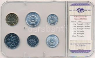 Kína 1984-2007. 1f-1Y (6xklf) "A világ pénzei" forgalmi összeállítás fóliatokban, német ny...