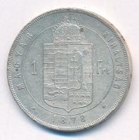 1878KB 1Ft Ag "Ferenc József / Középcímer" T:XF ph, patina Adamo M15