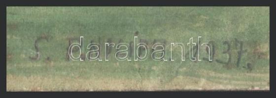 Nolipa István Pál (1907-1986): Nadapi vadászkastély, 1937. Akvarell, papír. Jelezve jobbra lent. Kis...