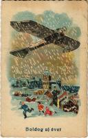 1933 Boldog új évet! Repülőgép / New Year greeting with aircraft (EK)