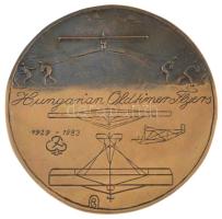 1983. Hungarian Oldtimer Flyers 1928-1983 bronz emlékérem. Szign.: Ph(?) (102mm) T:AU