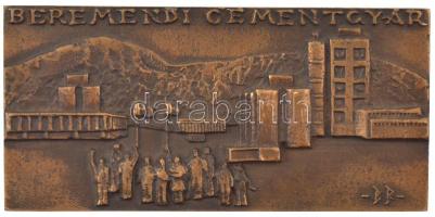 Búza Barna (1920-2010) ~1970-1980. "Beremendi Cementgyár" egyoldalas bronz plakett (66,5x37mm) T:AU