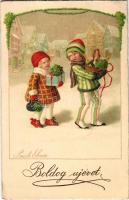 Boldog újévet! Gyerekek / New Year greeting, children. litho s: Pauli Ebner (EK)