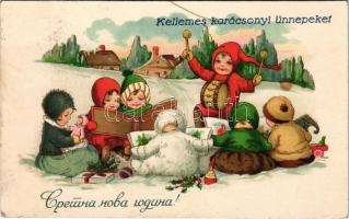 1931 Kellemes karácsonyi ünnepeket / Christmas greeting. G.O.M. 3181. litho