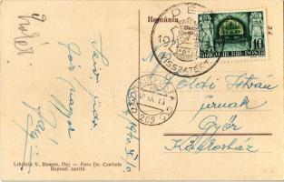 1940 Dés, Dej; Scoala comerciala inf. si internatul, Teatrul judetean / Kereskedelmi iskola és inter...