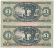 1960. 10Ft (2x) sorszámkövetők "A 121 068014 - A 121 068015" T:XF
Adamo F6