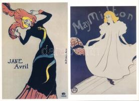 14 db modern művészeti képeslap felvágatlan párokban a Mozgó Világ kiadásában