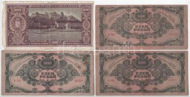 1945. 100P + 1000P (3db, ebből 2db bélyeggel) + 1946. 100.000MP + Német Birodalom 1929. 20M + 1937. ...