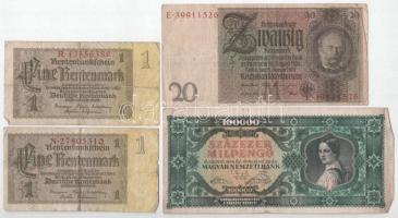 1945. 100P + 1000P (3db, ebből 2db bélyeggel) + 1946. 100.000MP + Német Birodalom 1929. 20M + 1937. ...