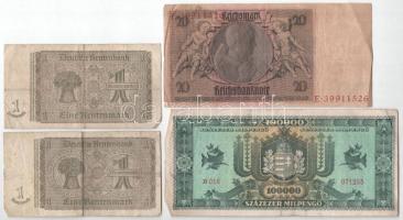 1945. 100P + 1000P (3db, ebből 2db bélyeggel) + 1946. 100.000MP + Német Birodalom 1929. 20M + 1937. ...