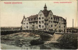 Temesvár, Timisoara; Józsefváros, Úri utca, Gemeinhardt épület, híd. Gerő kiadása / street view, bridge (ázott / wet damage)