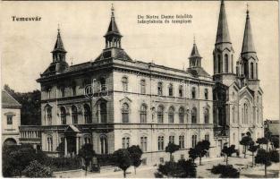 Temesvár, Timisoara; De Notre Dame felsőbb leányiskola és templom / girls' school and church