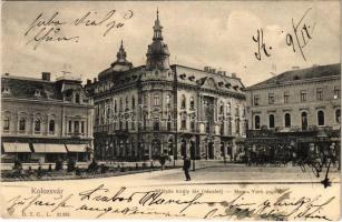 1903 Kolozsvár, Cluj; Mátyás király tér, New York palota, Tauffer Dezső, Jeszenszky Ferenc, Schefer András, Schuster Emil üzlete. Lepage Lajos kiadása / square, palace, shops (EK)