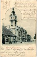 1901 Kolozsvár, Cluj; megyeház, Jakner József cipész üzlete / county hall, shop (Rb)