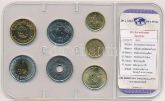 Egyiptom ~1990. 1p-1P (7xklf) "A világ pénzei" forgalmi összeállítás fóliatokban, német ny...