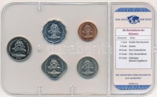 Bahamák 1992-2007. 1c-25c (5xklf) "A világ pénzei" forgalmi összeállítás fóliatokban, néme...