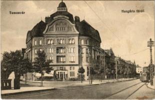 Temesvár, Timisoara; Hungária fürdő, villamos. Polatsek kiadása / spa, bath, tram (fl)