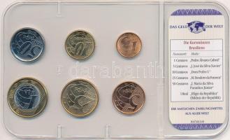 Brazília 2004-2007. 1c-50c (6xklf) "A világ pénzei" forgalmi összeállítás fóliatokban, ném...