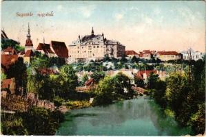 1911 Segesvár, Schässburg, Sighisoara; Megyeház. Zeidner H. kiadása / county hall (kopott sarkak / worn corners)