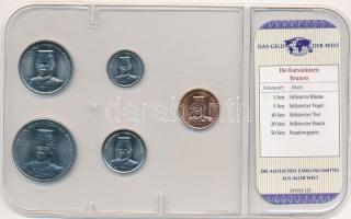 Brunei 2005. 1S-50S (5xklf) "A világ pénzei" forgalmi összeállítás fóliatokban, német nyel...