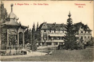 Tátralomnic, Tatranská Lomnica (Magas-Tátra, Vysoké Tatry); zene pavilon. Divald Károly 1460-1907. / music pavilion