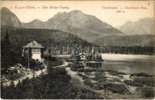 Tátra, Magas-Tátra, Vysoké Tatry; Csorba-tó. Divald Károly 1474-1907 / Csorba-See / Strbské pleso / lake