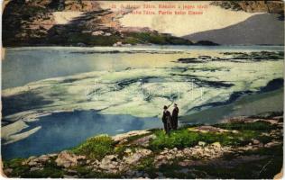 Tátra, Magas-Tátra, Vysoké Tatry; Részlet a jeges tóról. Paul Bender Zürich / Eissee / frozen lake (EK)