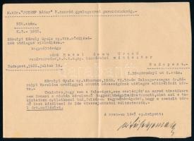 1935 Károlyi Gyula tábornok nősülési engedélykérelme Hazai Samu vezérezredeshez