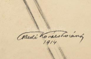 Kézdi-Kovács Lóránt (1897-1916), 4 db mű: Férfi aktok, 1914. Szén, papír, mindegyik jelzett. Proveni...