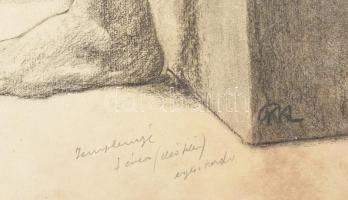 Kézdi-Kovács Lóránt (1897-1916), 4 db mű: Férfi aktok, 1913-14. Szén, papír, mindegyik jelzett. Prov...